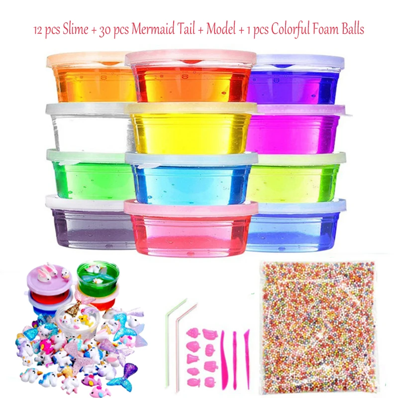 

LOTS Fun nud Slime Non Sticky , Stretchy for STRESS RELIEF, Super Soft Sludge with Mermaid Tail DIY Toy for Kids and Adults