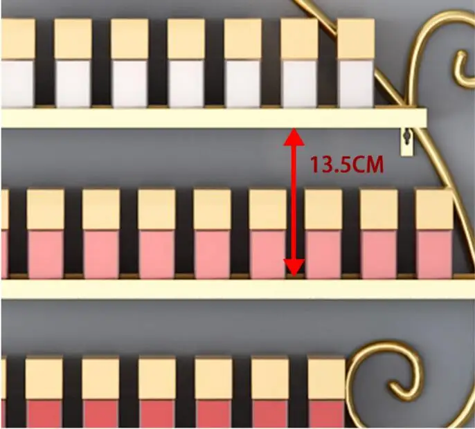 Золотая стойка для маникюра в скандинавском стиле, настенная стойка для лака, железная полка для лака для ногтей