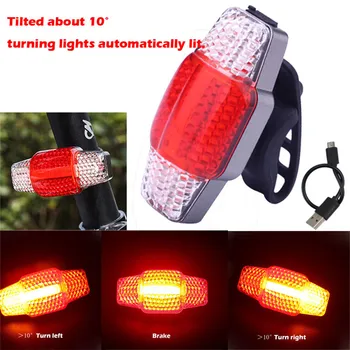 

COB LED Intelligent Blinker Brake Bicycle Light USB Rechargeable Bike TailLight A2