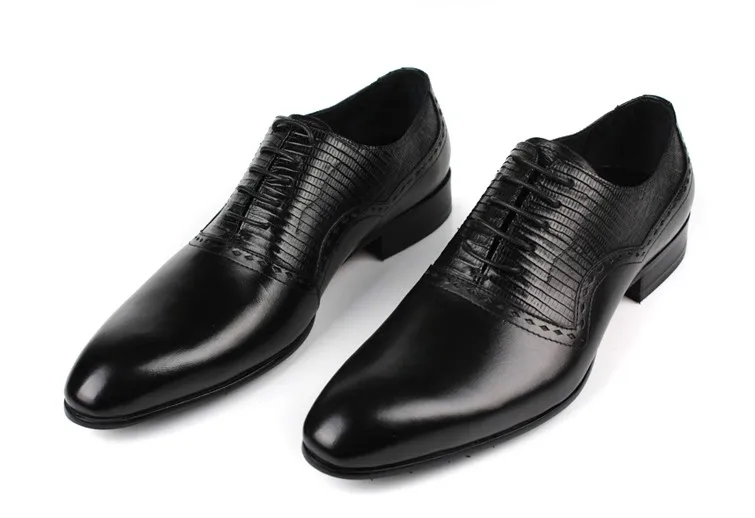 New Style Round Toes Genuine Leather Handmade Lace Up Dress Shoes Men England Style Business Casual Office Work Shoes