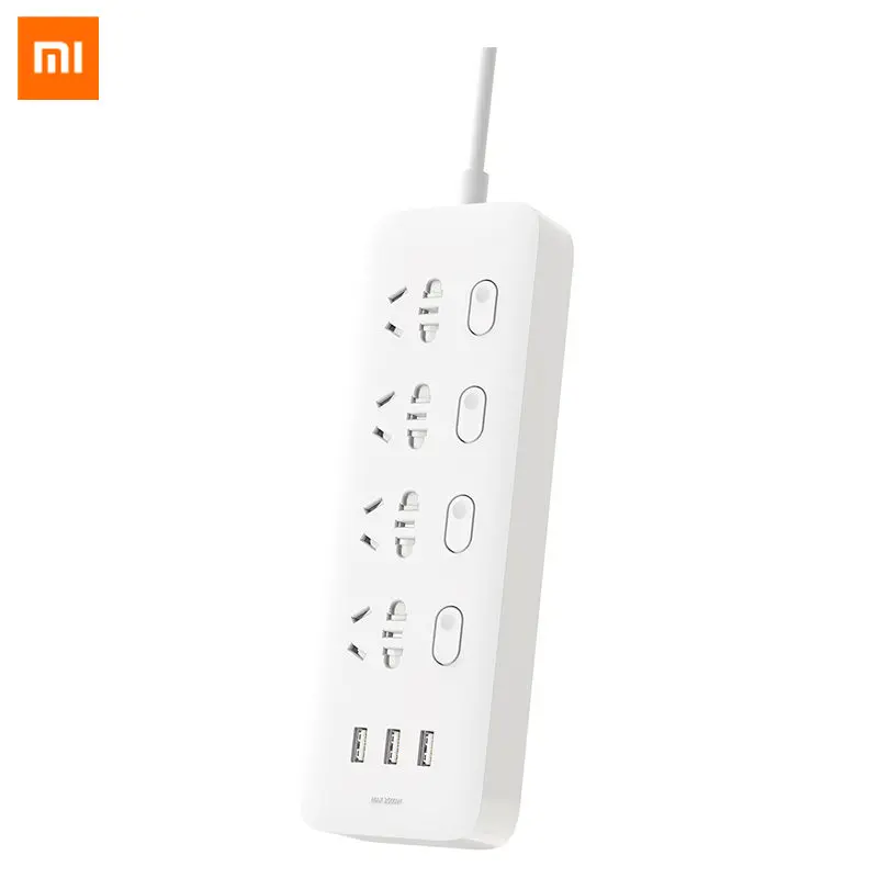 Оригинальный удлинитель для розетки Xiaomi Mijia с переключателем управления 3 порта