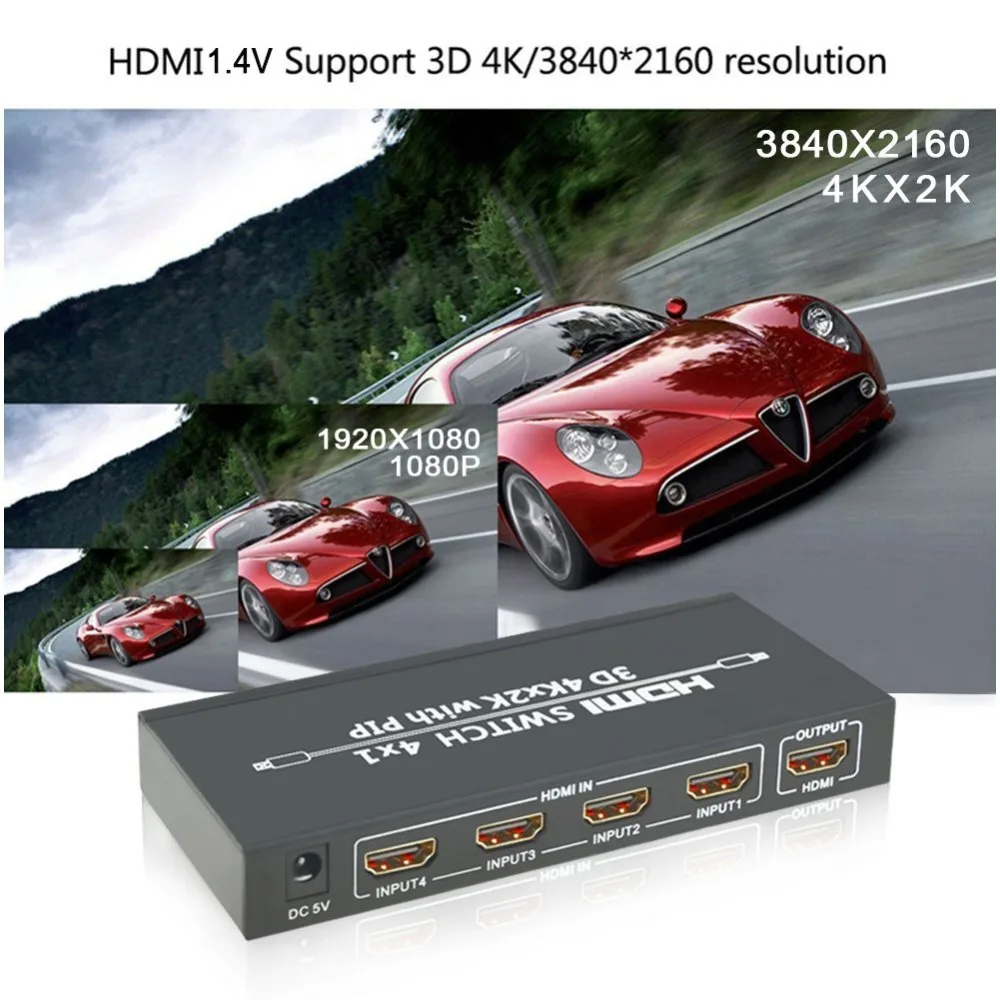 STEYR HDMI Switch,4Kx2K 4 Ports 4x1 HDMI Switcher 4 in 1 out with PIP (Picture-in-Picture)with IR Remote Control for HDTV STEYR HDMI Switch,4Kx2K 4 Ports 4x1 HDMI Switcher 4 in 1 out with PIP (Picture-in-Picture)with IR Remote Control for HDTV