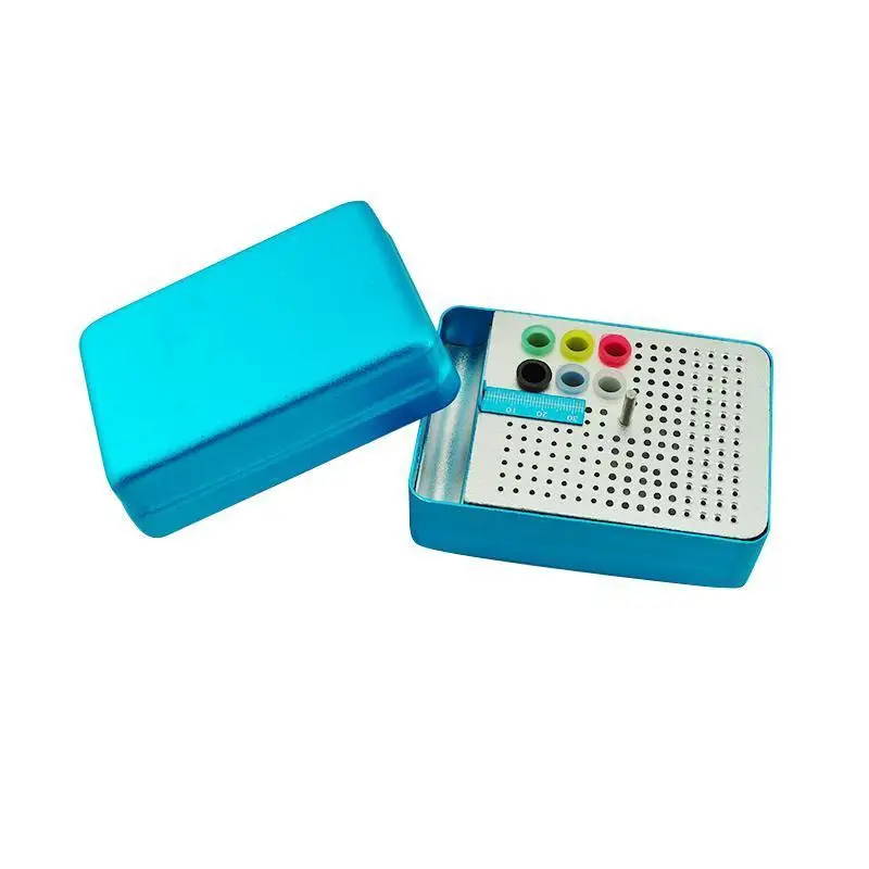 

Free Shipping 2016 New 1 PCs 180 Holes Denshine Dental bur Holder Autoclave Disinfection Box Blue