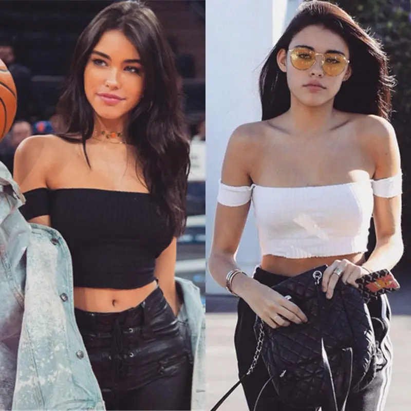 

Summer Women Ladies Off Shoulder Casual Crop Tops Fashion Sexy Tank Tops Ladies Fashion Sexy Solid Tanks Camis