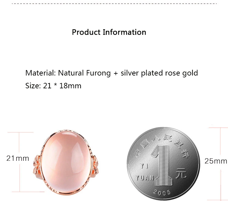 Высокое качество женские ювелирные изделия золотые большие кольца Натуральные полудрагоценные камни Розовый Халцедон кристалл простой модный подарок для влюбленных