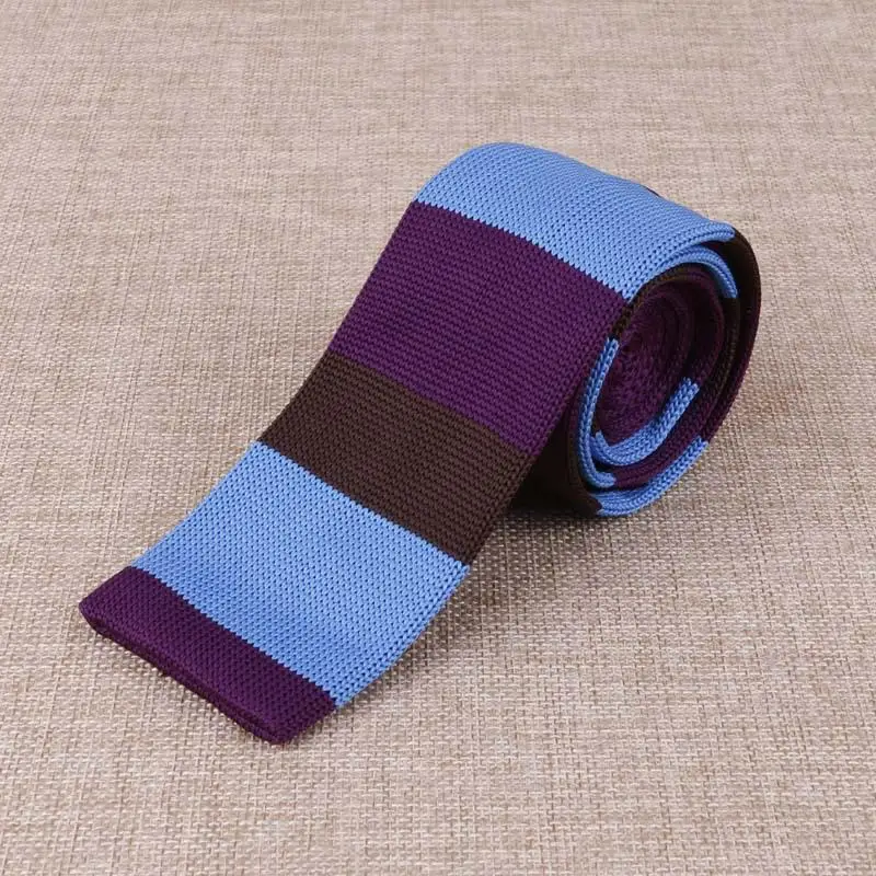 Модный мужской цветной вязаный галстук в полоску, винтажные Вязаные Галстуки в горошек, узкий галстук, тонкий тканый галстук, узкие галстуки - Цвет: 6