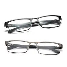 1 шт. унисекс мужчины женщины металлический прямоугольник Анти-усталость очки для чтения Пресбиопия очки + 1,0-+ 4,0 дополнительно