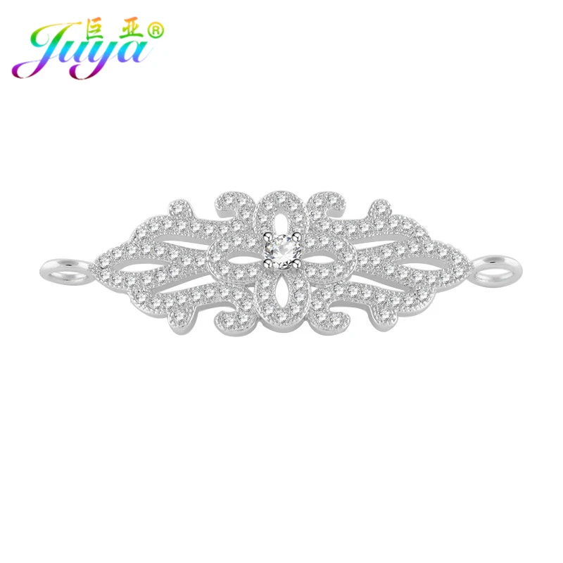 

Juya DIY Jewelry Components Supplies Cubic Zirconia Dragon Flower Hamsa Connector Accessories For Women Earrings Bracelet Making
