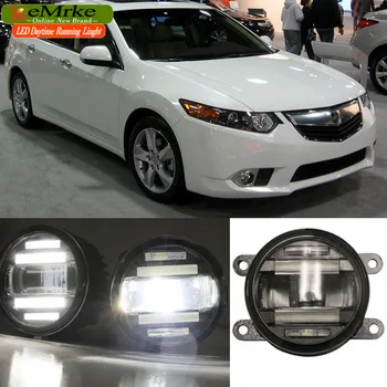 

eeMrke Car Styling For Acura TSX Honda Accord 2 in 1 Multifunction LED Fog Lights DRL With Lens Daytime Running Lights