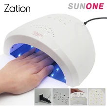 Zation светодиодный светильник для ногтей для отверждения гель Полировочный для ногтей, маникюрный Таймер lcd 48 Вт Сушилка для ногтей двойной светильник Светодиодный УФ лампа Sun One