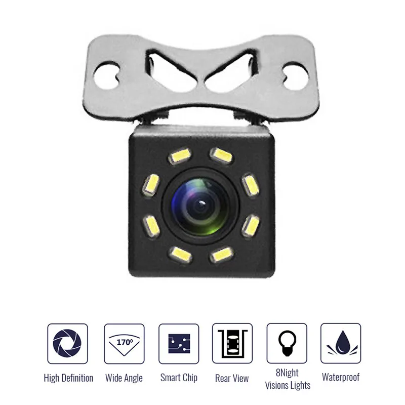 

New Style High Quality Convenient 8 LED Night Vision Car Rear View Camera Wide Angle HD Waterproof Backup Parking Reverse#293339