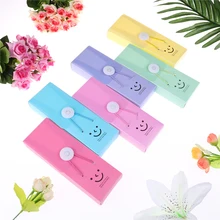1 шт. ПВХ мультяшная канцелярская коробка пластиковая кнопка пишущий карандаш школьные принадлежности для учащихся конфетный цвет