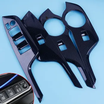 

DWCX 4pcs Car Door Handle Window Lift Button Trim Inner Door Armrest Cover Left Hand Drive Fit For Toyota CHR 2016 2017 2018