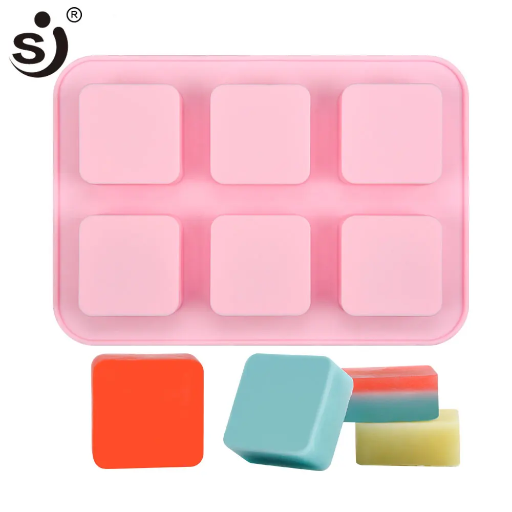 

SJ 3d Square Silicone Molds For Soaps Handmade Soap Bar Making Form Cube Soap Moulds Silicone Diy Home Decoration Accessories