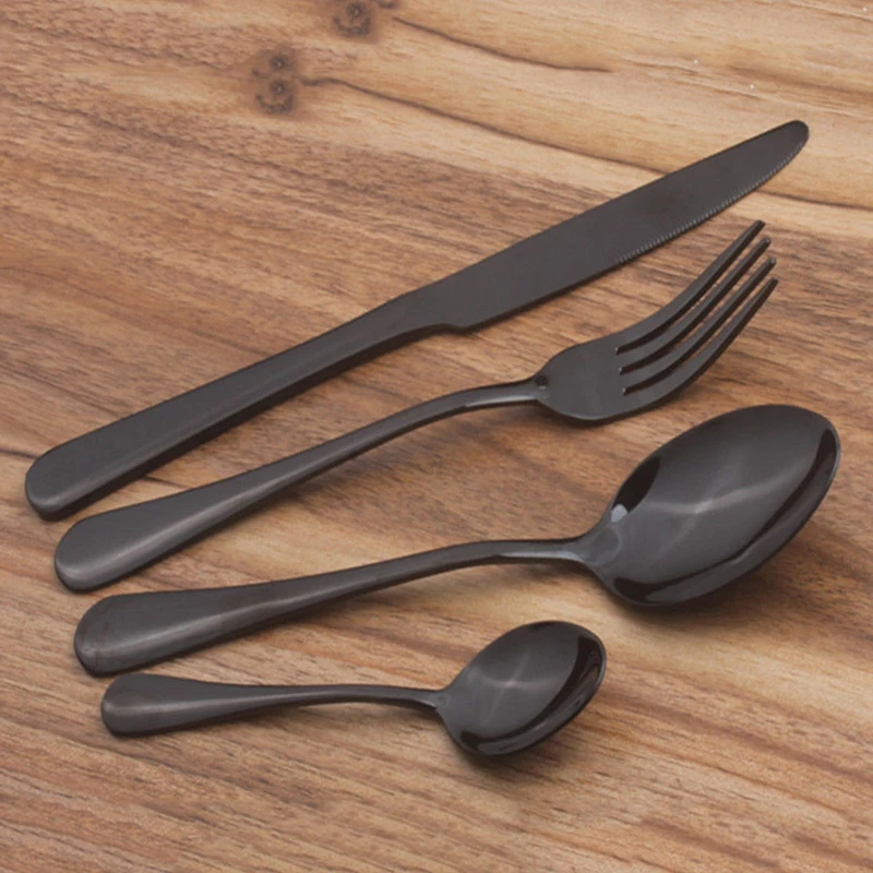 4Pcs/Set New Luxury Multicolor Rainbow Dinner Set Wedding Travel Cutlery Stainless Steel Dinner Knife Fork Scoops Silverware Set