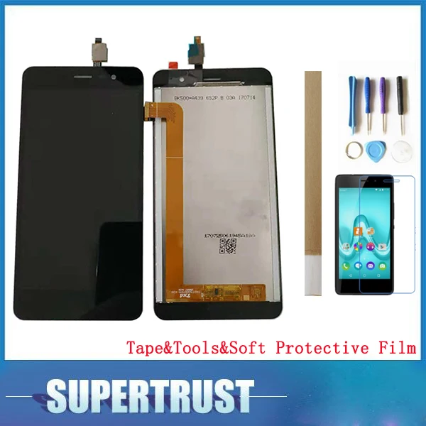 

5.0"For Wiko Tommy 2 Tommy2 LCD Display+Touch Screen Digitizer Assembly Black With tools &tape &Soft Protective Film