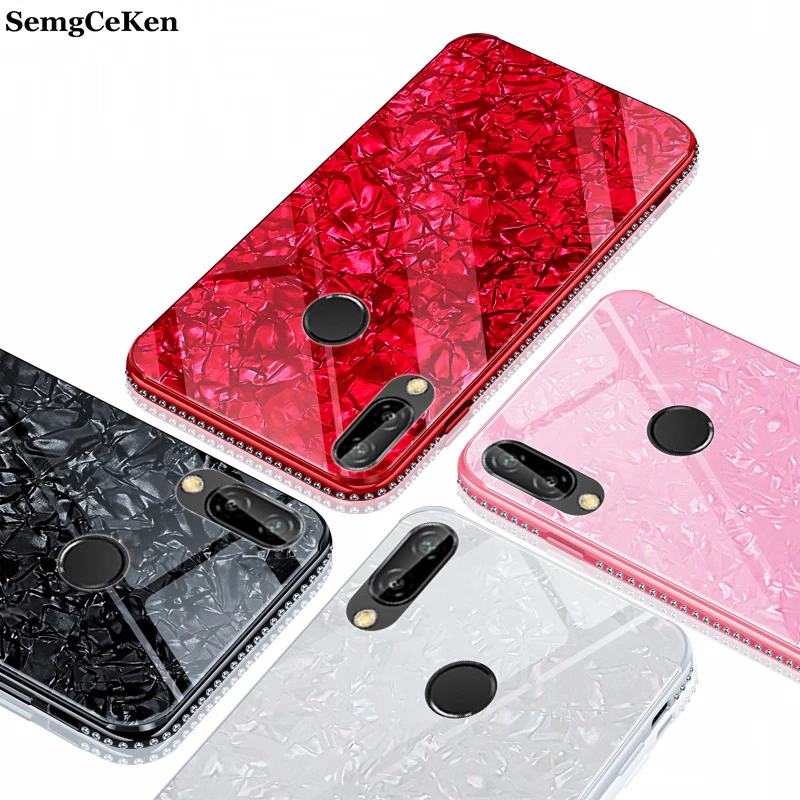 

YueTuo Diamond glitter glass case for huawei nova 3 i e 3i 3e 4 nova3 nova4 nova3e luxury original 3d hard back cover coque etui