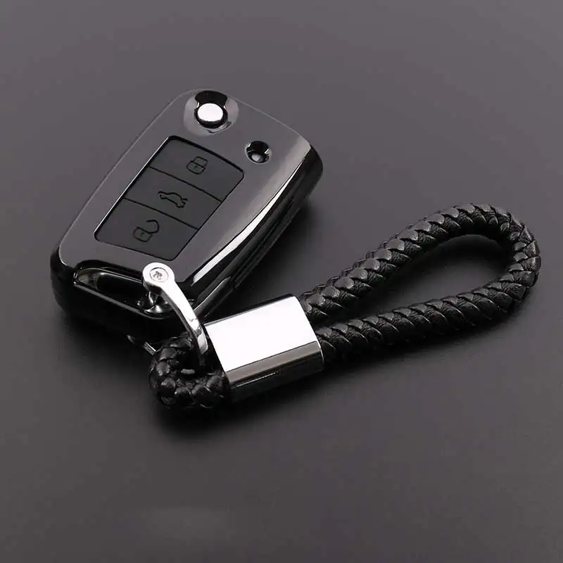 ABS + силиконовый чехол для ключей Volkswagen VW Golf 7 GTI R MK7 Tiguan 2017 Skoda Octavia A7 Seat Leon Ibiza Key Port |