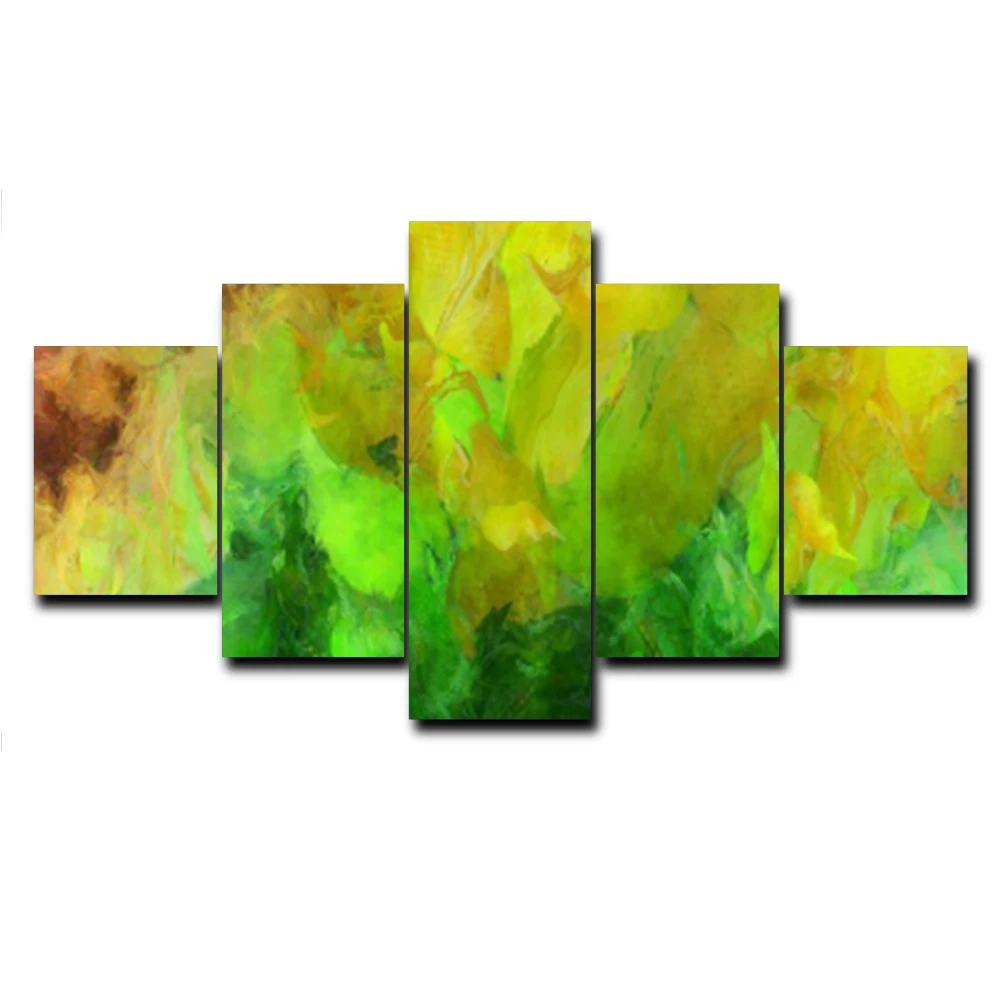 cheap Laeacco Abstract Characters 5 Pieces Set Art Oil Painting Poster Canvas Fabric Prints For Bed Living Room Wall Home Decor Photo