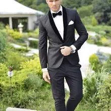 Высокое качество одна кнопка нью-уголь жених смокинги Groomsmen мужчины свадебные смокинги пром костюмы( куртка+ брюки+ пояс+ галстук
