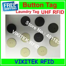 UHF rfid бирка для стирки VIKITEK 100 шт. 915 МГц 860-960 МГц Alien higgs3 чип материал PPS можно мыть кнопку rfid тег