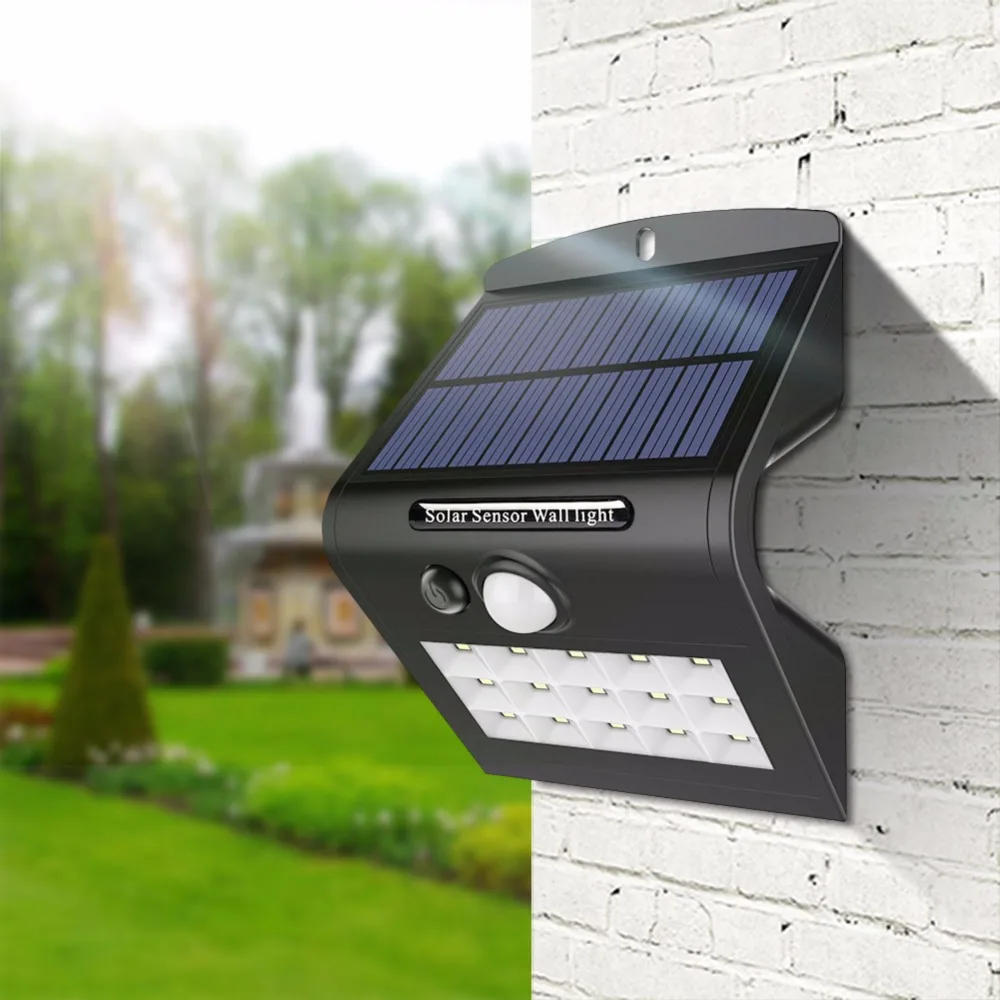 

24LEDs 15LEDs 4Mode Outdoor Solar Led Light Waterproof PIR Montion sensor solar lamp Sensor Garden Path Street night light