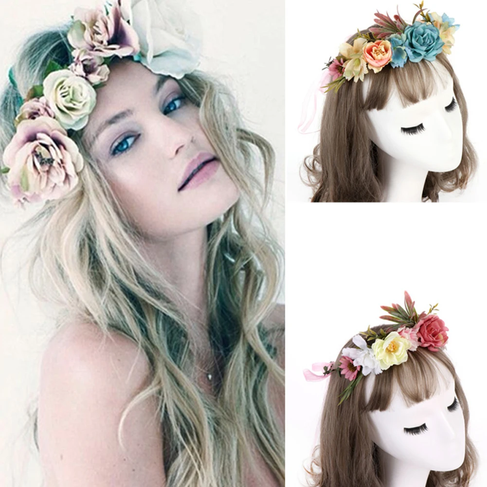 Summer Hot Selling Plastic Flower Wreath Headband Halo Floral Crown Party Bride Headwear New | Украшения и аксессуары