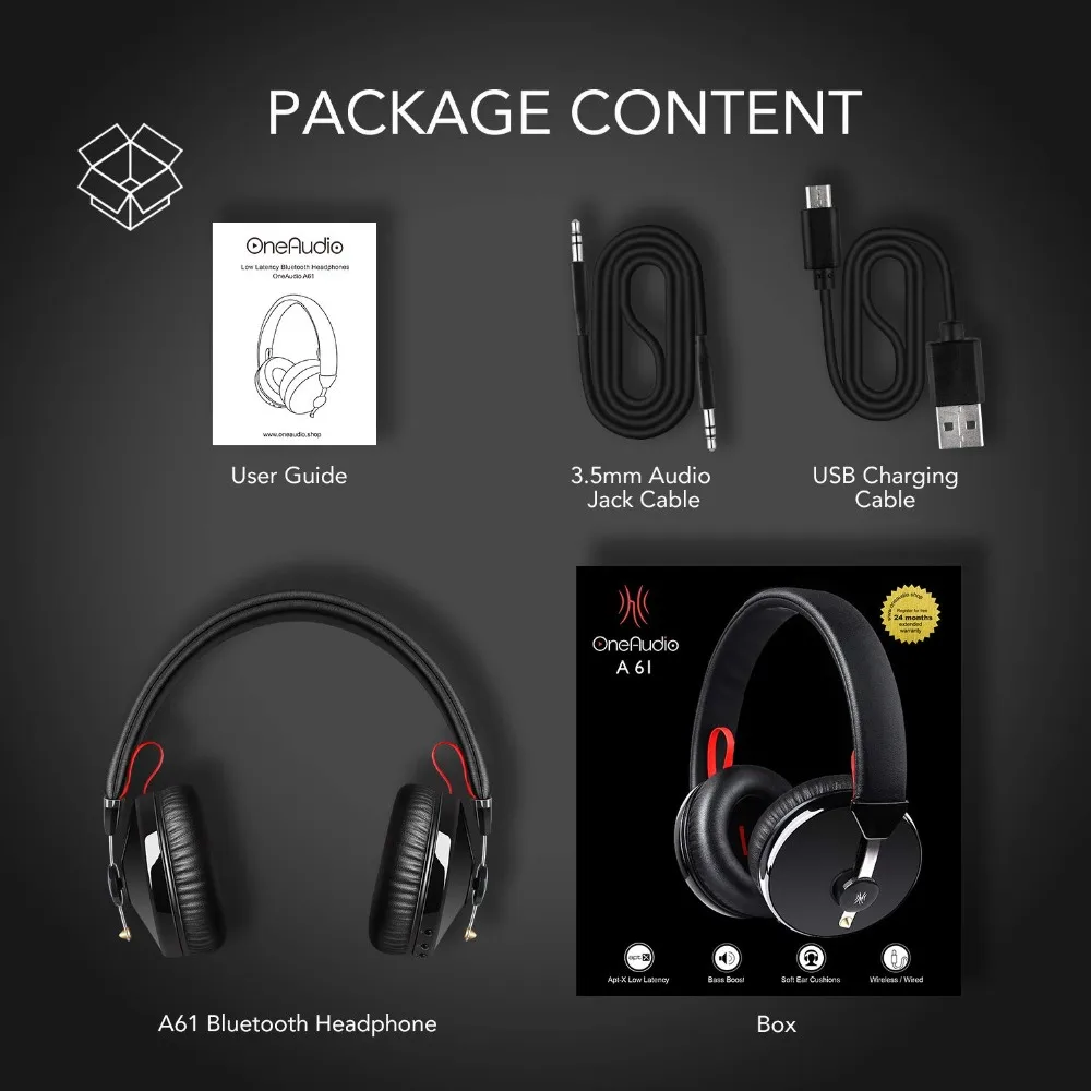 Lagere school reactie Kritiek OneAudio Over Ear Bluetooth Headphones Apt X Low Latency 40mm Driver  Bluetooth Headset With Mic Super Bass 20 Hours Playing time|Bluetooth  Earphones & Headphones| - AliExpress