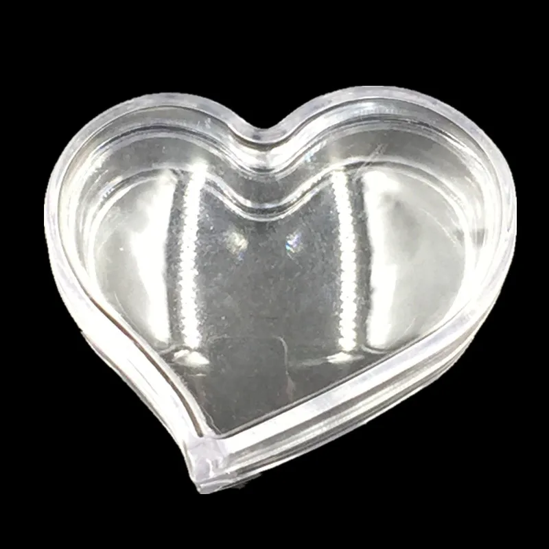 Buy 60Pcs Tiny Acrylic Clear Heart Shape Storage Boxes