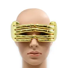 Lunettes doigts d'or, Festival Points, une pièce, Bar en argent pour fête Cosplay, mode extraordinaire Oculos de Sol Feminino