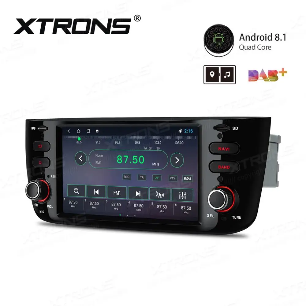 Best XTRONS 6.2" Android 8.1 Car Multimedia System RCA GPS Navigation for Fiat Punto (199/310) Linea 2012-2016 NO DVD 2
