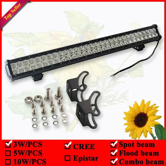 28 Inch 180W  LED Work Light Bar With bottom Bracket  for Off Road Work Driving Offroad Boat Car Truck 4x4 SUV Spot Flood Combo