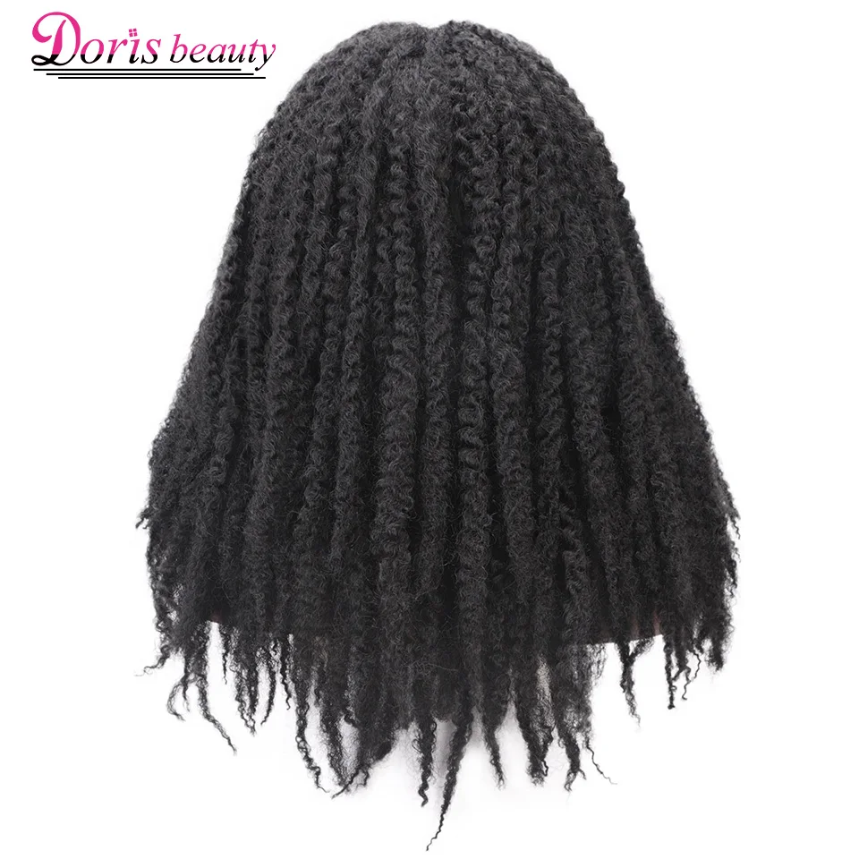 Doris beauty Dreadlock Marley косы Омбре оплетение волос Парик Синтетический Afor кудрявый парик, черный, Омбре коричневый для женщин/мужчин