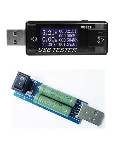 

8 in1 USB tester 4~30V DC Voltmeter ammeter current voltage meters capacity monitor Battery Power Bank detector + resistance 40%