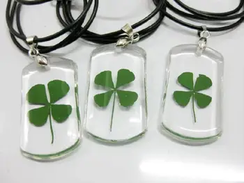 

FREE SHIPPING 12 PCS AWESOME REAL FOUR LEAF CLOVER Classical Pendant TAXIDERMY GIFT