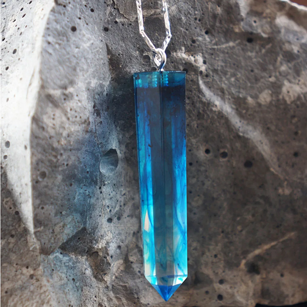 Crystal Shape Silicone Epoxy Resin Casting Mold DIY Pendants Charms Dried Flower Ornament Mould for Jewelry Making Craft 45mm