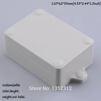 

Free shipping one pcs 110*62*33mm wall-mounted plastic waterproof enclosure junction box for electronic housing DIY project box