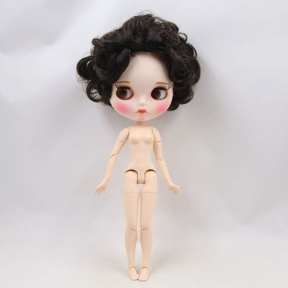 Кукла Blyth 1/6 bjd белая кожа суставное тело красивый черный короткие волосы новое матовое лицо с бровями блеск для губ ледяной sd игрушка