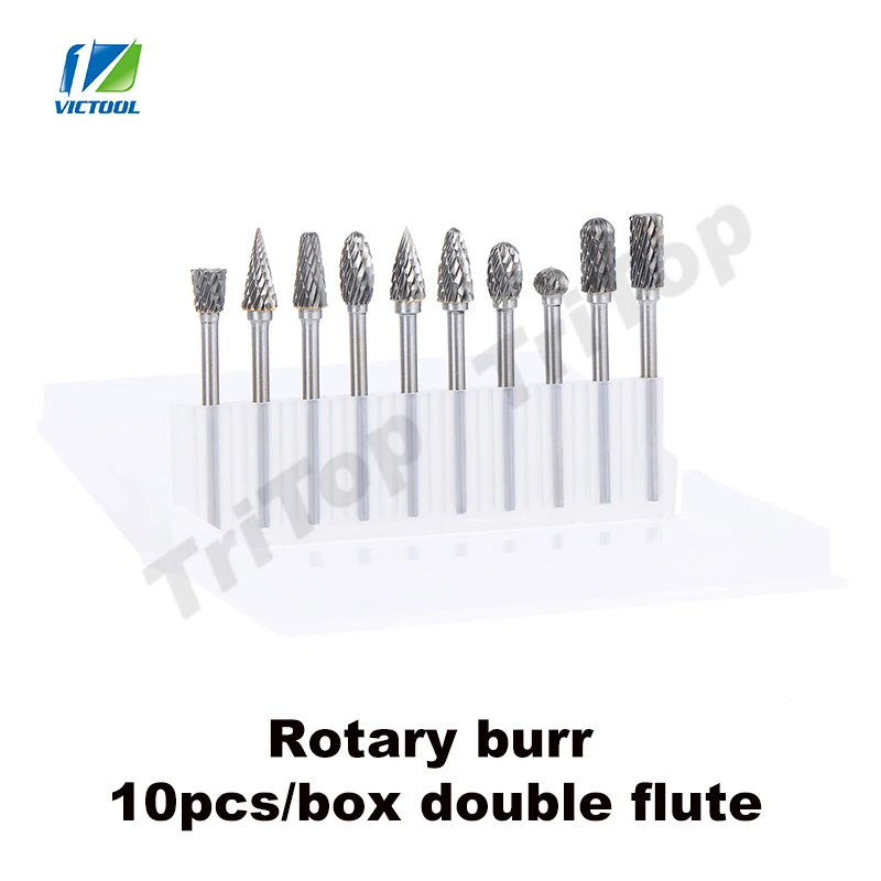 Victool brand new 10pcs 18 Tungsten Carbide Burr