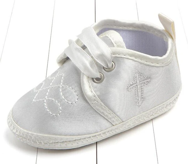 Baby Shoes Boys Newborn Champagne Satin Infant Shoes Prewalkers
