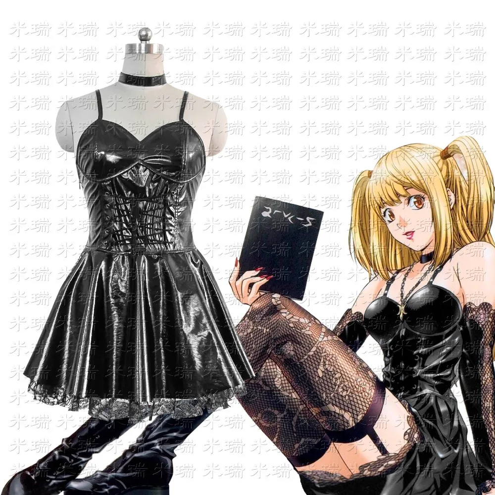 Amazing Anime Death Note Misa Amane Imitation Leather Dress Halloween