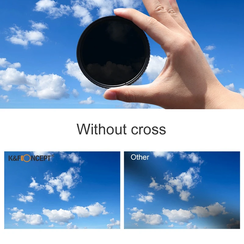 K& F концепция фейдер Nd фильтр с покрытием Ультра-тонкий регулируемый переменный фильтр Nd2-Nd32 для Canon Nikon sony Объектив No "X" Spot