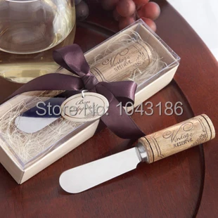 Свадебный подарок из нержавеющей стали Рассекатель с винной пробковой ручкой вечерние сувенир на день рождения нож для масла 50 шт./партия