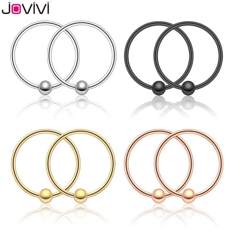 

Jovivi Stainless Steel 22G Nose Rings Hoop Nose Studs Cartilage Tragus Daith Septum Ear Helix Eyebrow Lip Body Piercing Jewelry