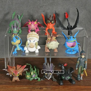 

How To Train Your Dragon Action Figure Toys Night Fury Light Fury Toothless Dragon Figure Model Toys Kids Gift 13pcs/set