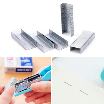 

Hot Selling 1Pack 10mm Creative Silver Stainless Steel Staples Office Binding Supplies 1* Box Of Stainless Steel Staples