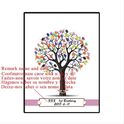 Пользовательская Свадебная книга для гостей знак отпечатки пальца Свадебные украшения дерево с отпечатками пальцев Свадебные подарки для гостей с чернилами - Цвет: HK091