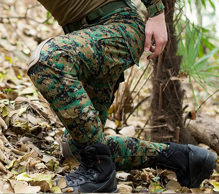 Мужские тактические военные брюки карго, охотничьи брюки, камуфляжные Hombre, уличные охотничьи тренировочные боевые брюки с наколенниками