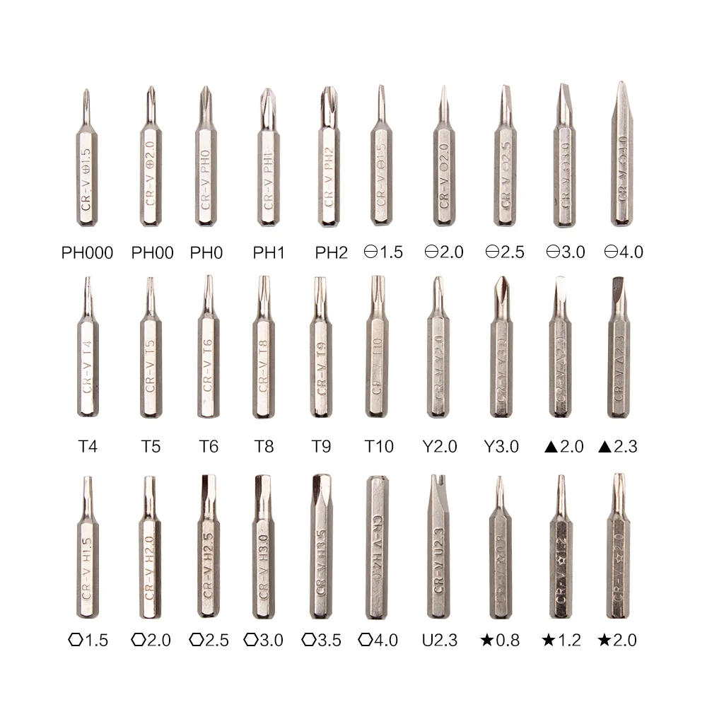 32 в 1 Набор прецизионных отверток для ремонта магнитных телефонов и мобильных камер, шлицевые шестигранные треугольные отвертки