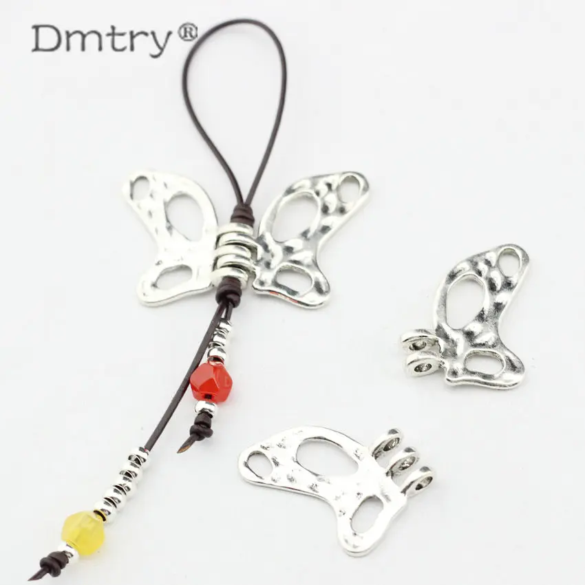 

Dmtry 5set/lot European American Personality Design 20% Off Butterfly Spacer Connectors Pendants Fit Charm Diy Bracelet LC0097